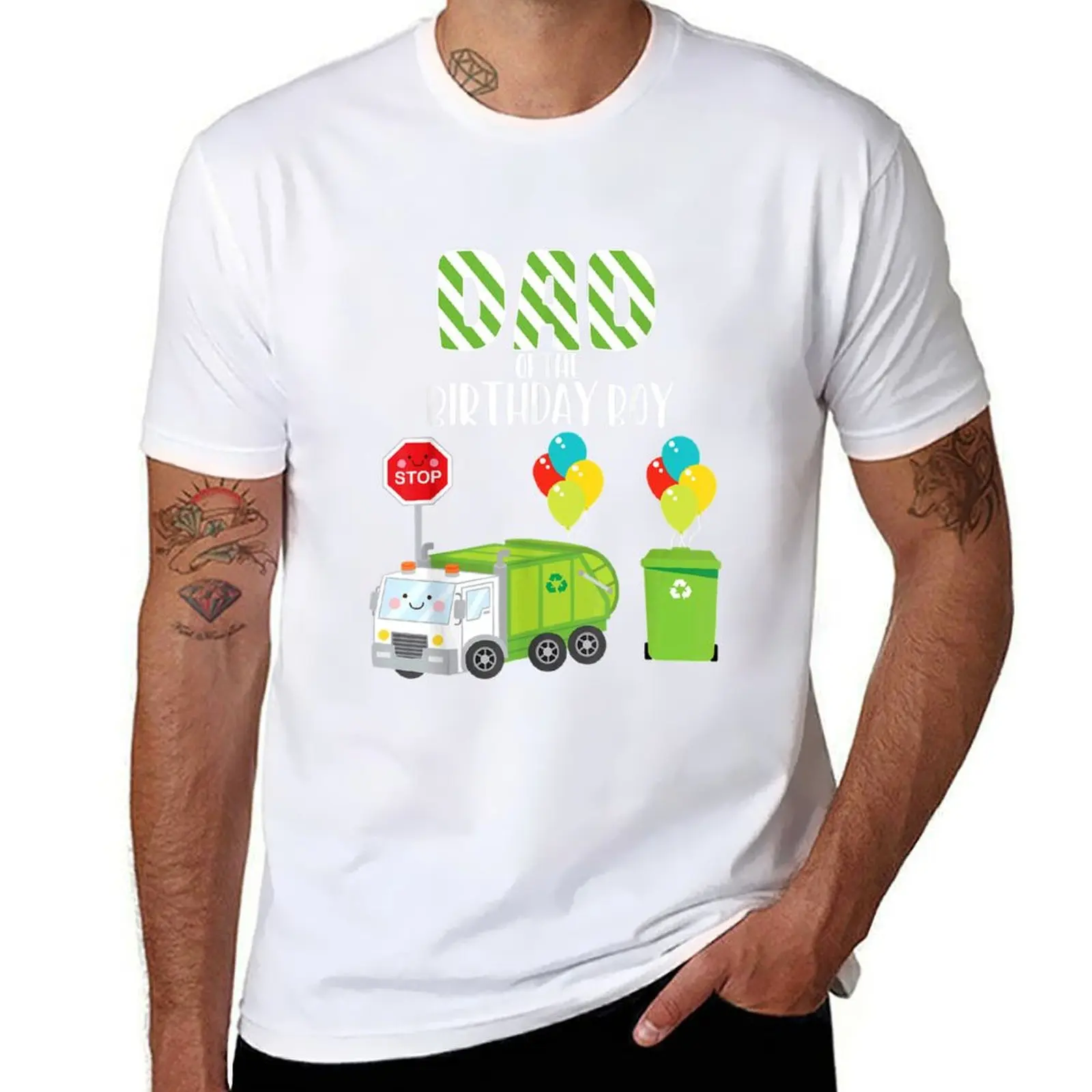 

Dad Of The Birthday Boy Garbage Truck Bday Theme Party T-Shirt man t shirt graphic essential t shirt T-Shirt