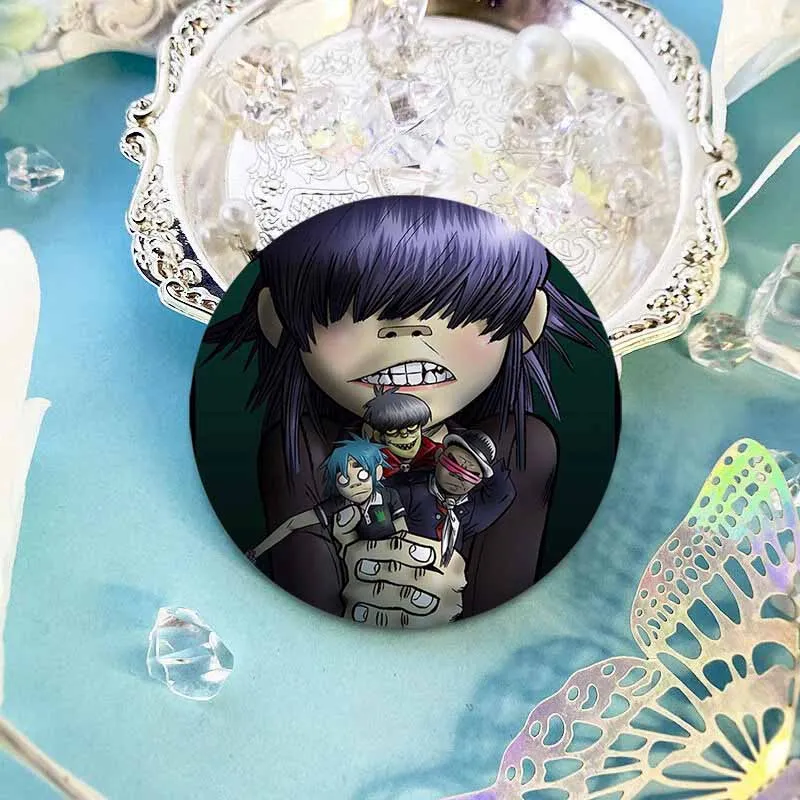58mm Gorillaz Boat Music Icons Badge Tinplate Round Brooch on Backpack Hat Handmade Round Lapel Pins Jewelry Accessories Gifts