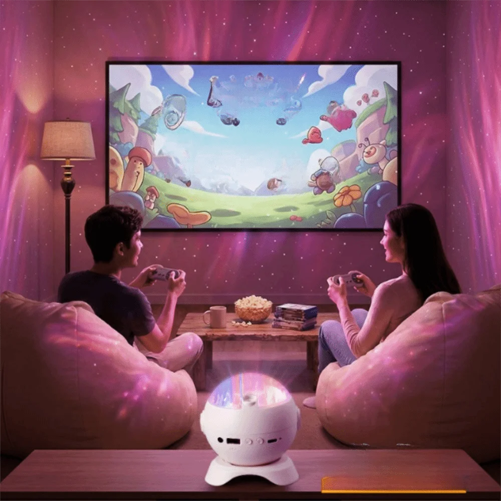 Bluetooth Speaker Star Projector Light RGB Northern Light Remote Control Aurora Light Planet Patterns 360 Rotatable