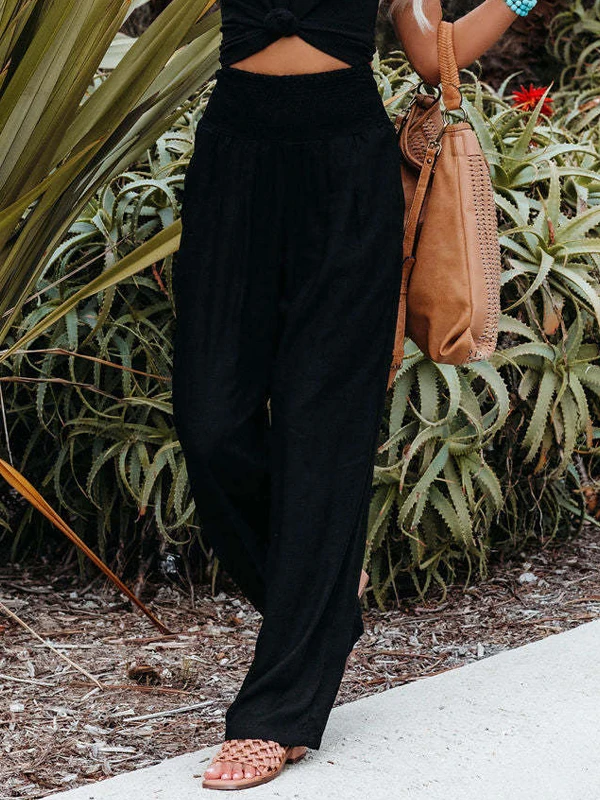 カジュアル ワイドレッグ コットン リネン パンツ 春夏 ゆったり ロングパンツ ストリートスタイル 非対称 ナチュラルウエスト その他の素材