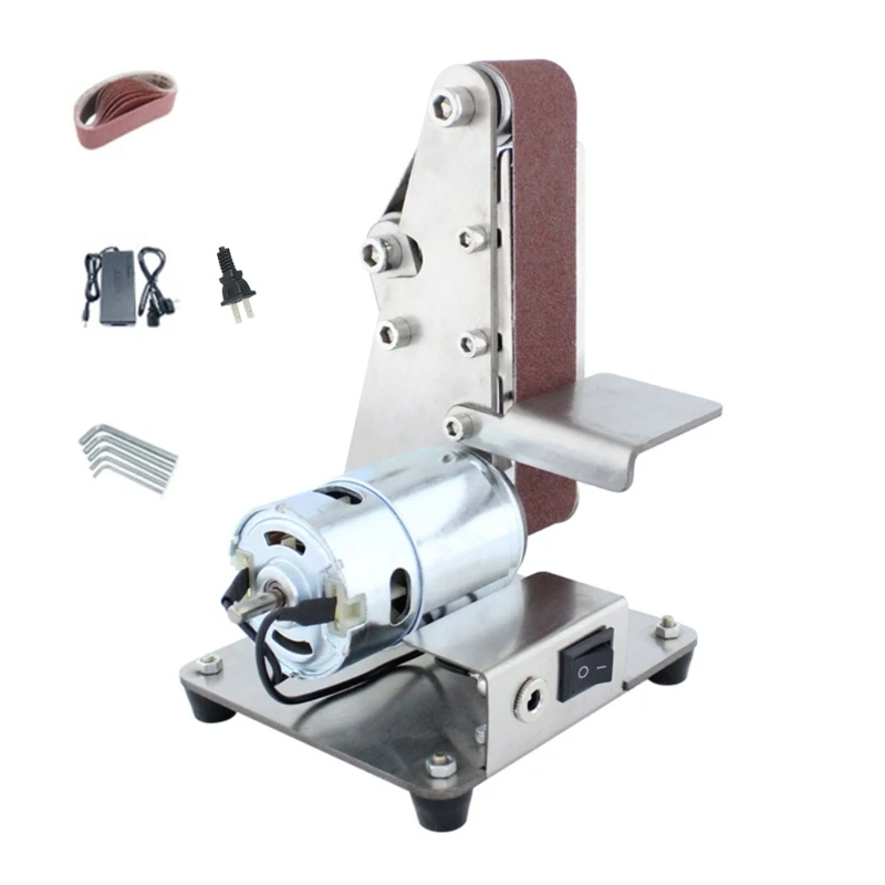 R9JF Small Belt Grinding Tool with Variable Speed Control High Torques Grinder Compact Sanding Machine for Detailed Finishing