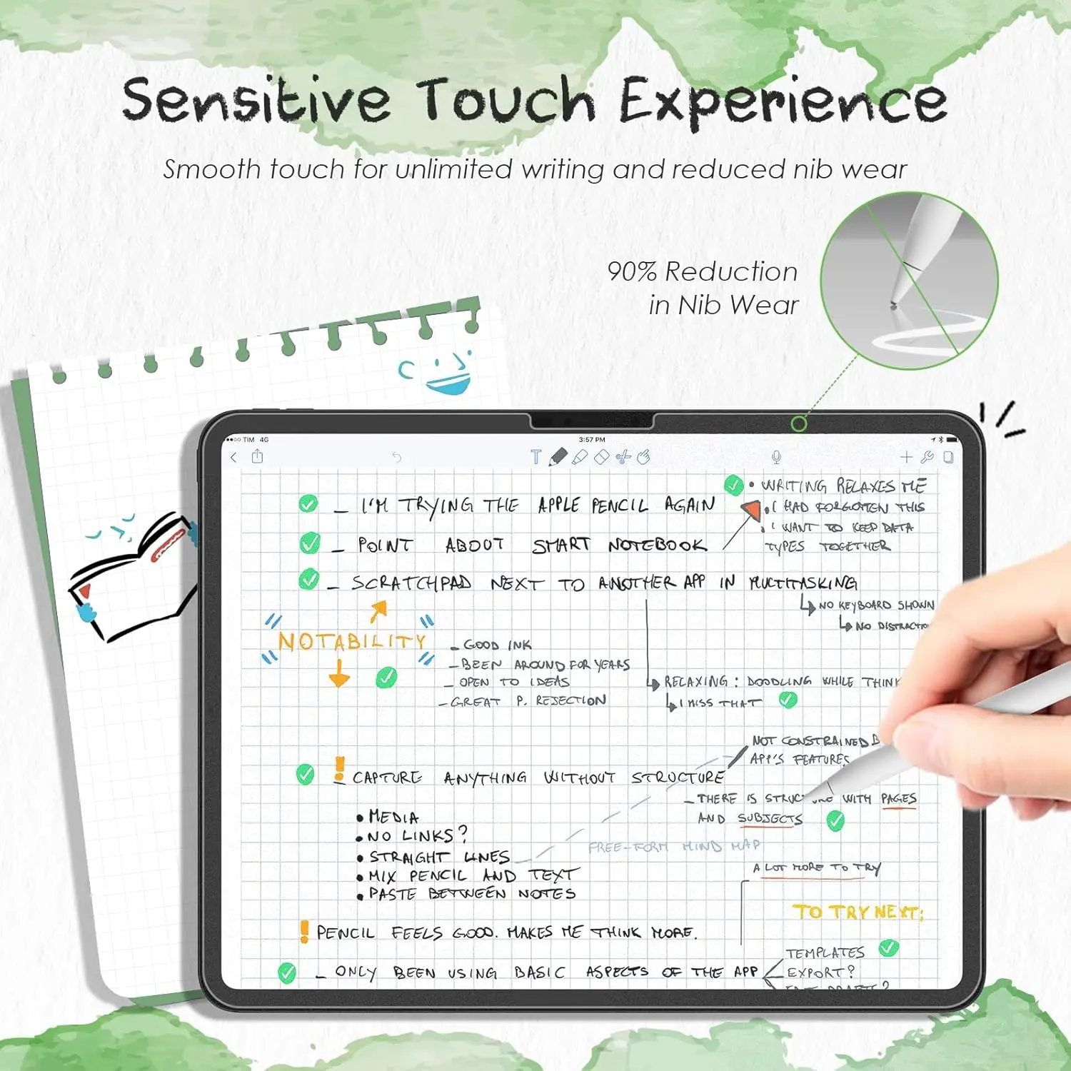 2 Buah/Set Pelindung Layar Terasa Seperti Kertas untuk IPad A16 11th/10th Mini 7 6 2024 Air 6 Pro Matte PET Film Fleksibel untuk IPad 11th 11 inci