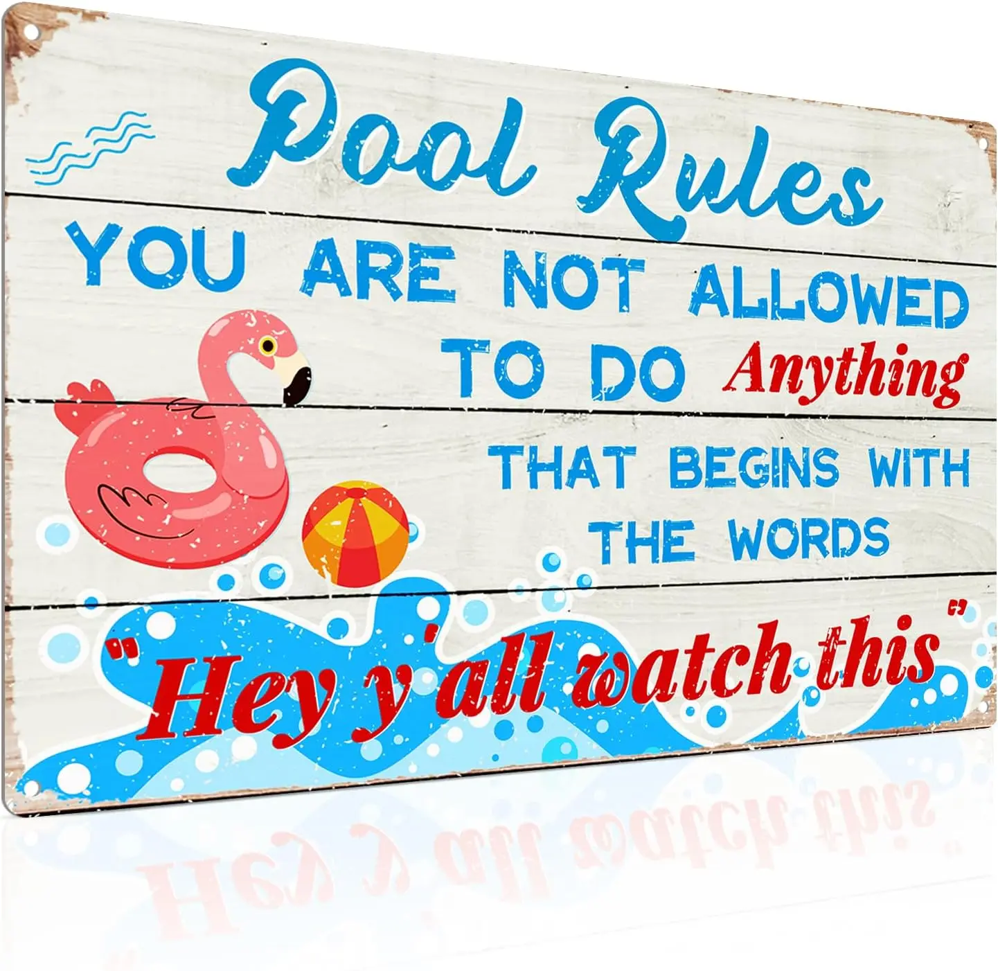 Rust-Free Aluminum Sign Pool Deck Accessories Swimming Pool Rules 12