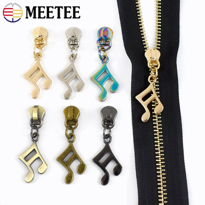 4/10pcs meetee 5 # Reiß verschluss Schieber für Metall Reiß verschlüsse Tasche Jacke Kleidungs stück Dekor Reiß verschluss Abzieher Kopf Hardware Reparatur DIY Näh zubehör