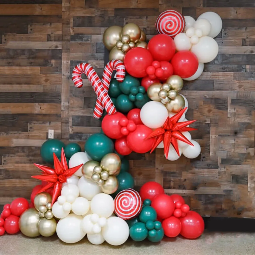 

138Pcs Christmas Balloon Garland Arch Kit Merry Christmas Decoration for Home 2024 Cristmas Balloons Xmas Gifts New Year Baloon