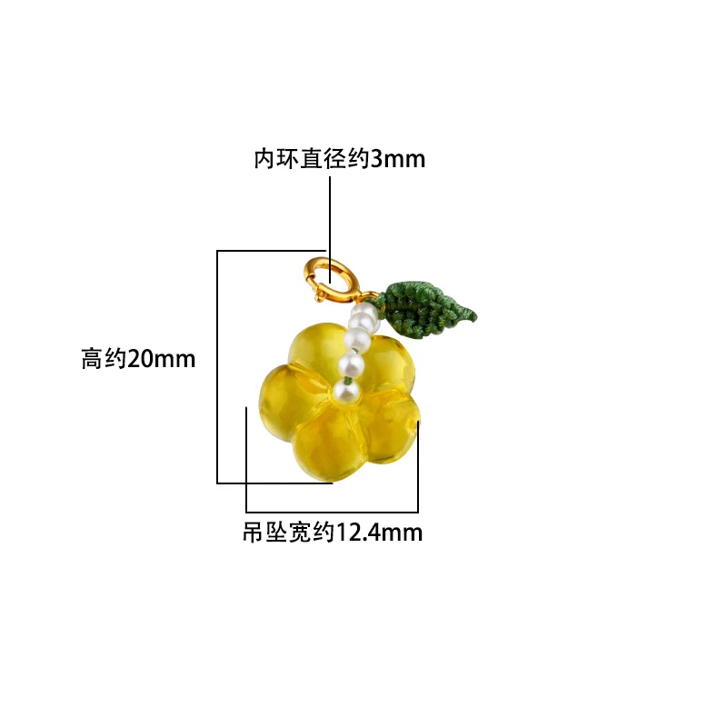 Natural honeycomb flower hand-woven string with green leaves 925 silver spring clasp for DIY bracelet accessory