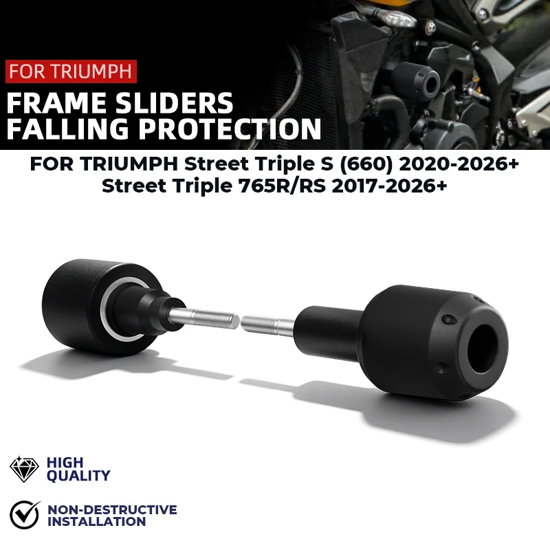 Street Triple 2013-2016 Crash Mushrooms Street For TRIUMPH Triple 765 Moto2 Edition 2023+Motorcycle Falling Protection Crash Pad