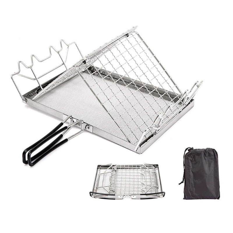 

Stainless Steel Camping Grill Rack Foldable BBQ Grill Grates Replacement Barbecue Mesh for Outdoor Cooking and Grilling