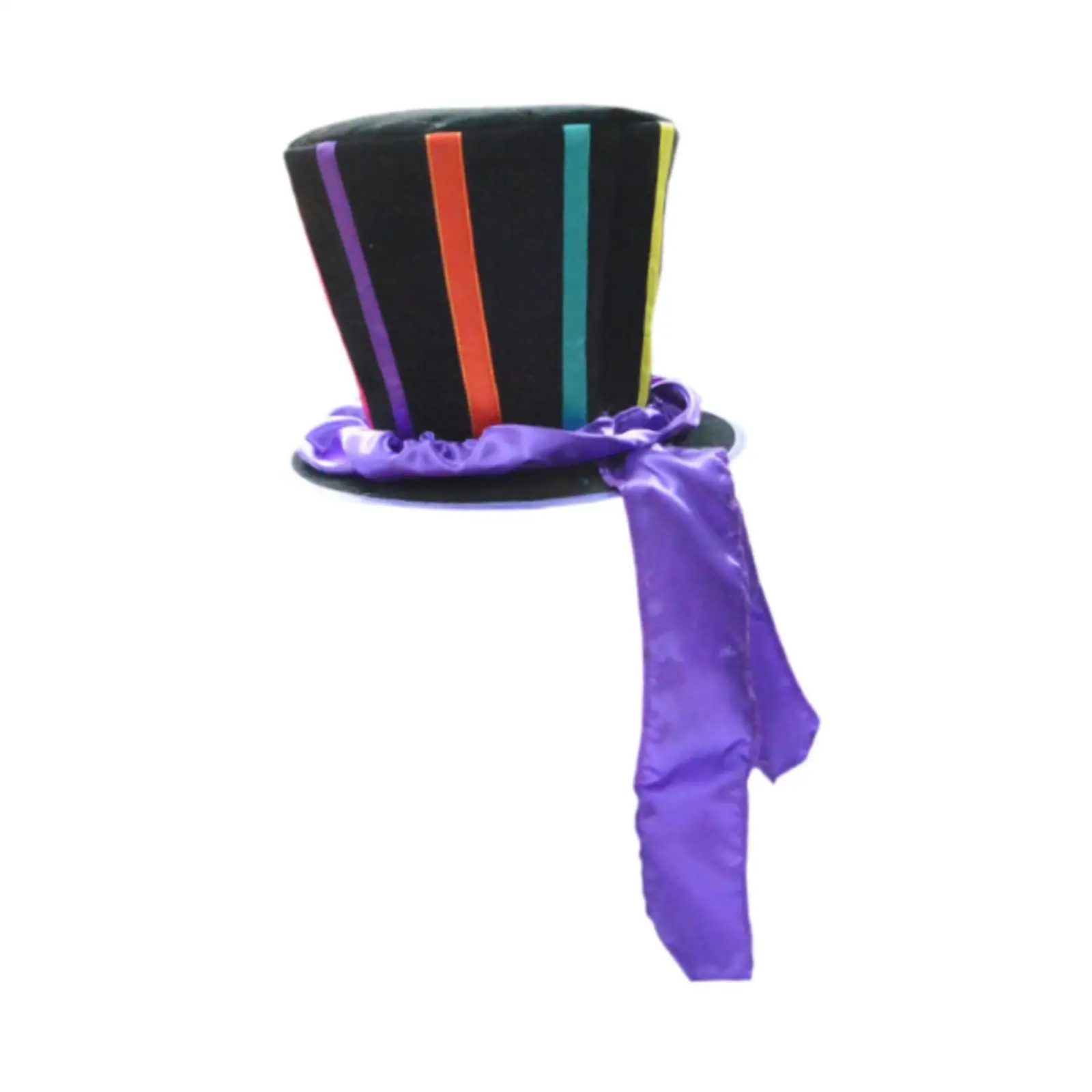 Cappello a cilindro Steampunk Funky con nastri colorati Accessorio per costume copricapo per cosplay Festa in maschera per uomini e donne