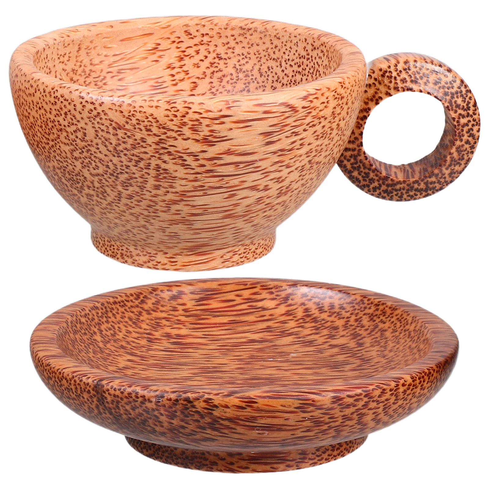 

Coconut Wood Vintage Design Wooden Wood Teacups Coasters Nonslip Round Mats Handle Cup Base Mug Kitchen Supply