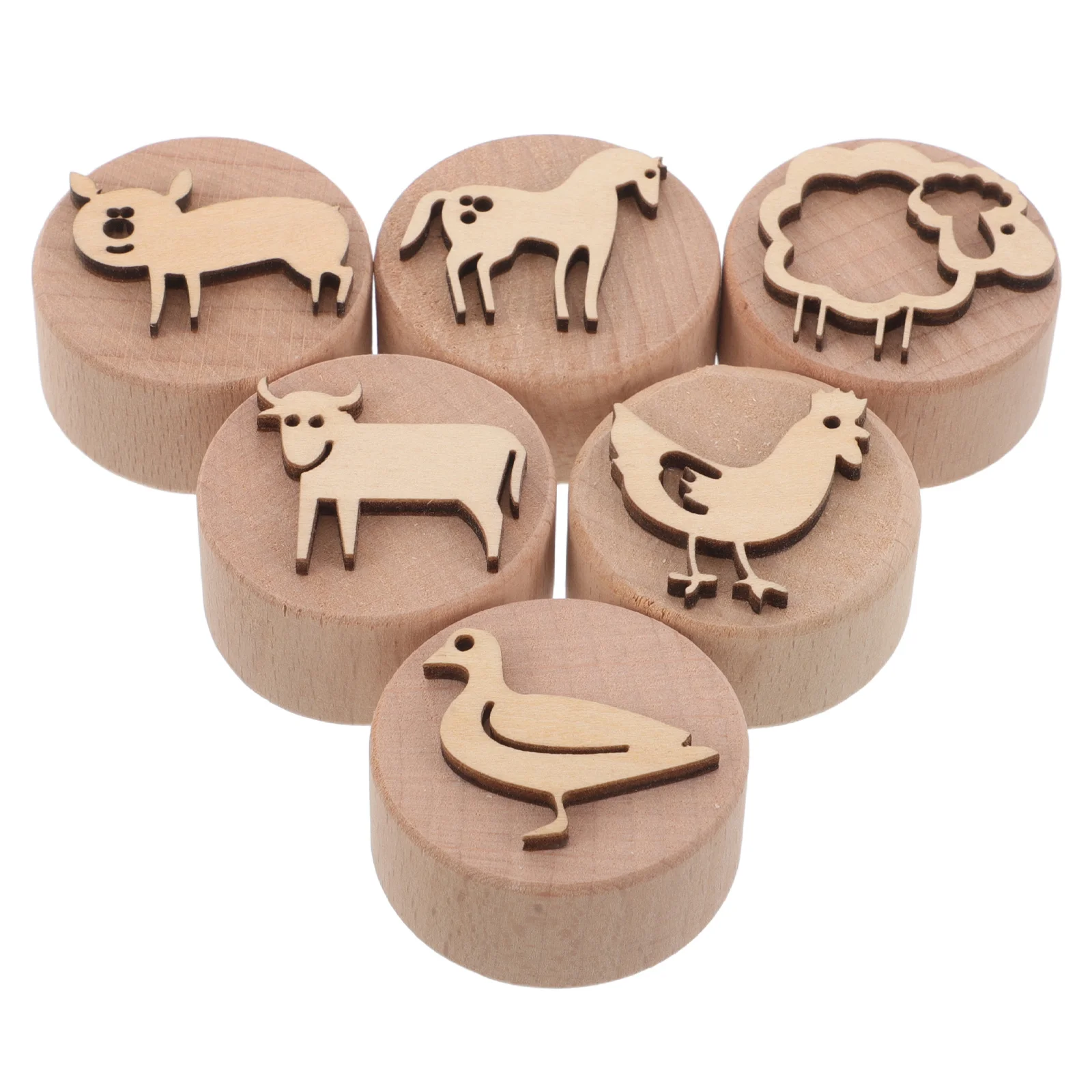 

1Set Stampers Set Cartoon Stamps for Wood Clay Stamp Blocks Fine Motor Skills Building Stamping Activities Parent