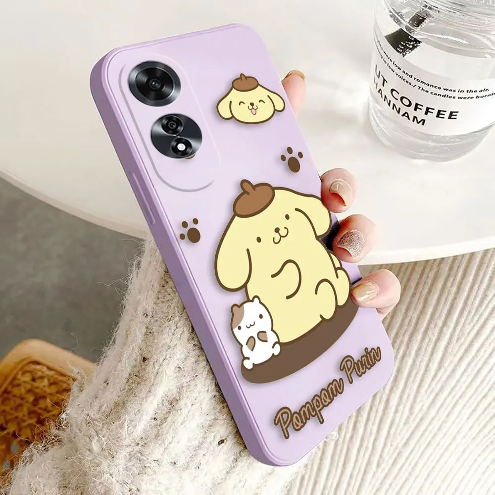 Cartoon Dog Pompom Purin Cover Phone Case For OPPO A5 A5S  A7 A12 RENO 2Z 2F 3 4 4F 5F 5 6 6Z 7 7Z 8 8Z 8T 10 PRO PLUS LITE 5G