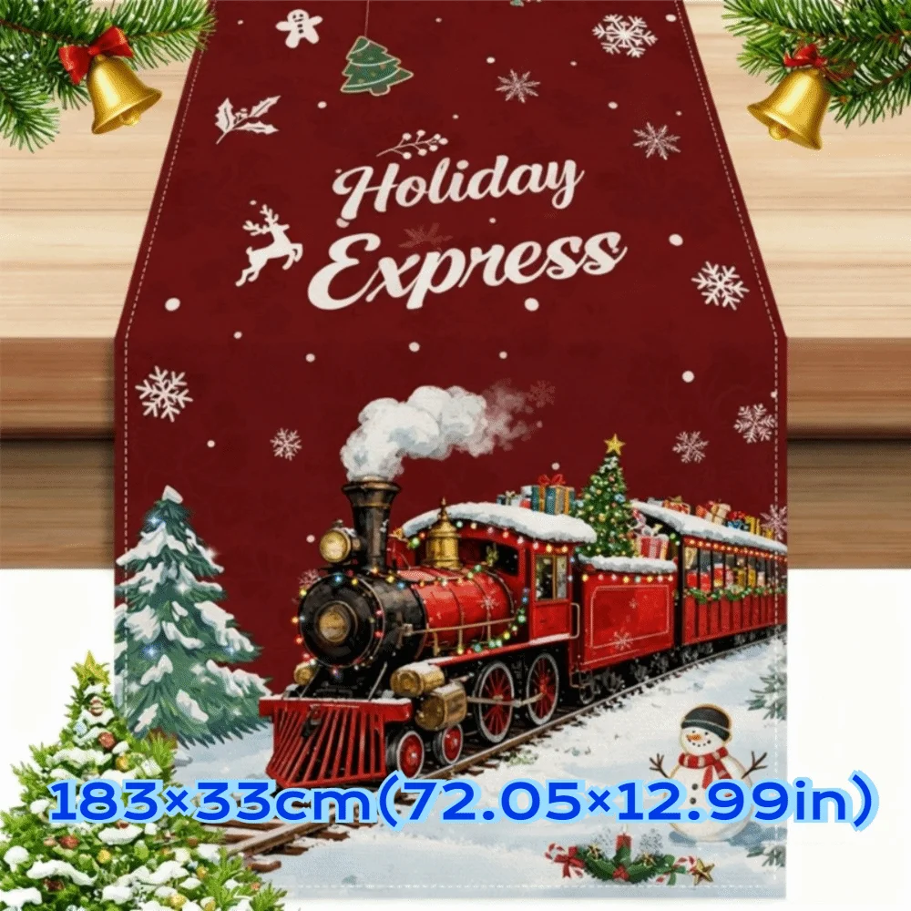 New New Year Christmas Table Runner Xmas Party Navidad Gift Christmas Tablecloth Flag Cover Table Cover Party Ornament