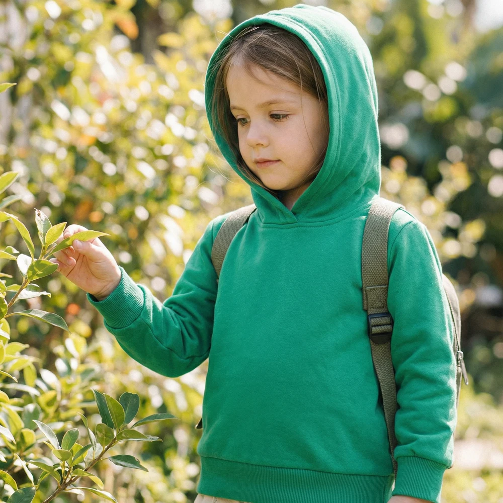 Individueller Kinder-Sweatshirt mit Kapuze für Jungen und Mädchen, Kleinkinder-Pullover mit Text-, Logo-, Bild- oder Namensdruck, Baumwolle, Langarm-Design, T-Shirt – Detail 11