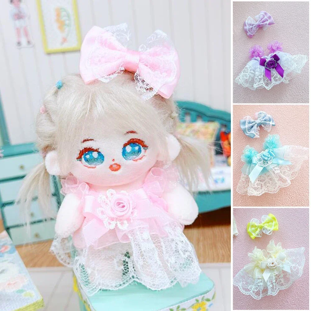 17cm Mini Plush Doll's Clothes Outfit Accessories for Korea Kpop Exo Labubu Idol Dolls Lace Strap Skirt Set Clothing Kid Gift