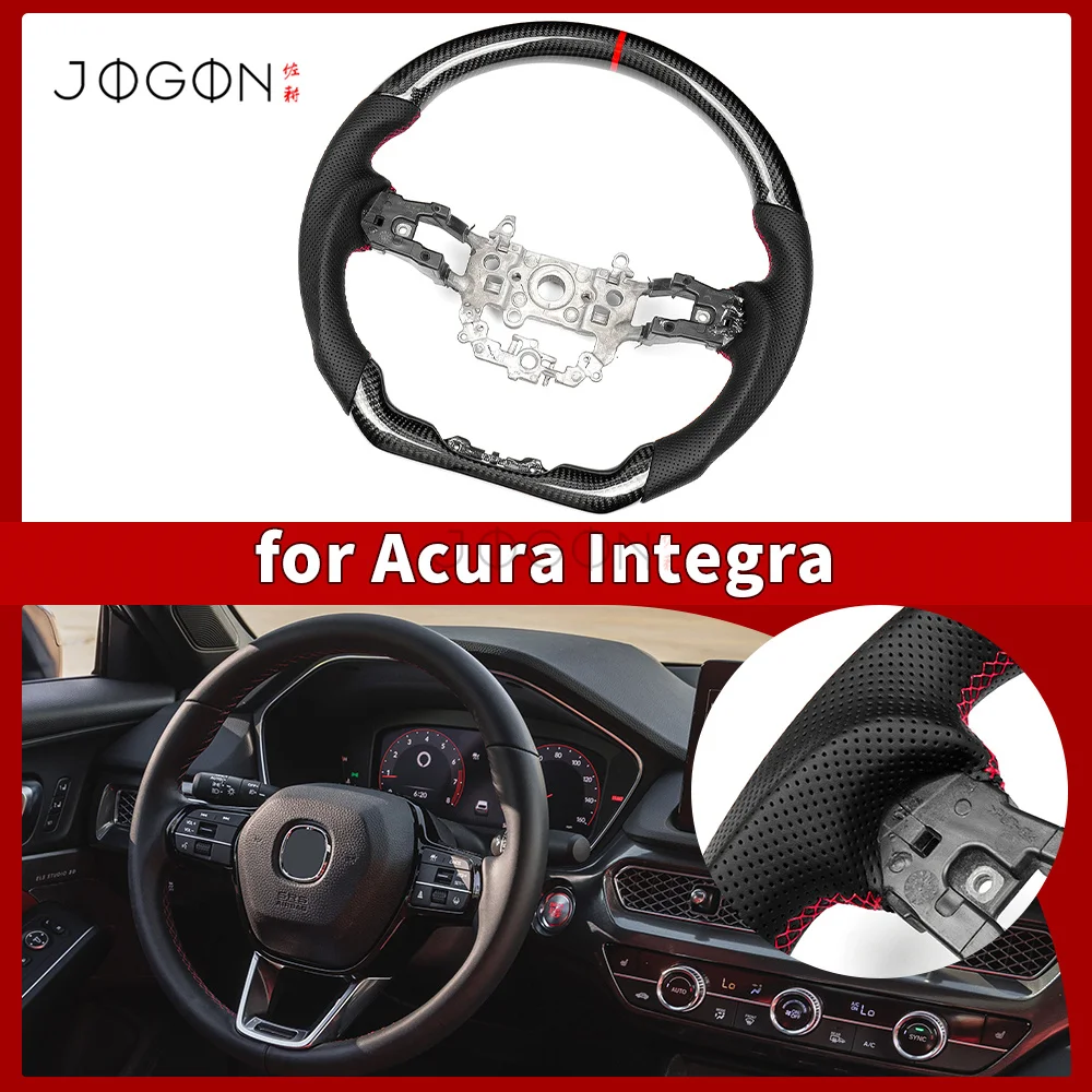 

For Acura Integra Type-S DE5 2022+ Alcantara & Leather Steering Wheel Replacement Carbon Fiber Exterior Accessories
