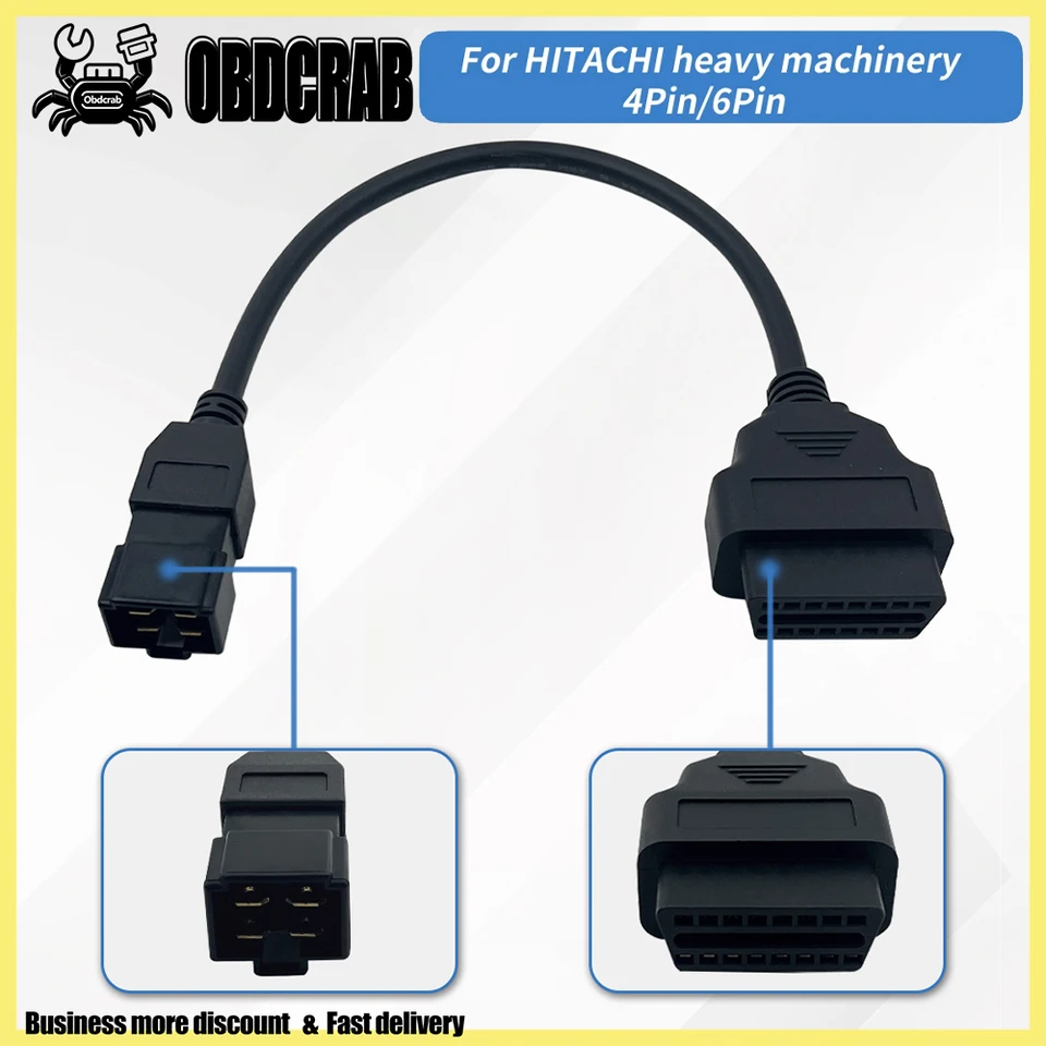OBD2 Diagnostic Cable for Hitachi Excavator ZX/EX Serie 4Pin 6Pin