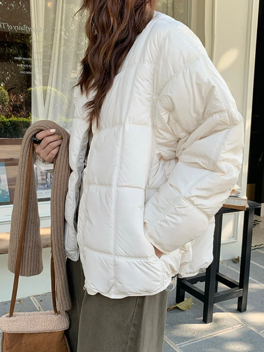 

Alien Kitty 2025 Минималистичные джутовые куртки женские большие утепленные нежные ПР теплые зимние универсальные офисные женские повседневные новые свободные куртки