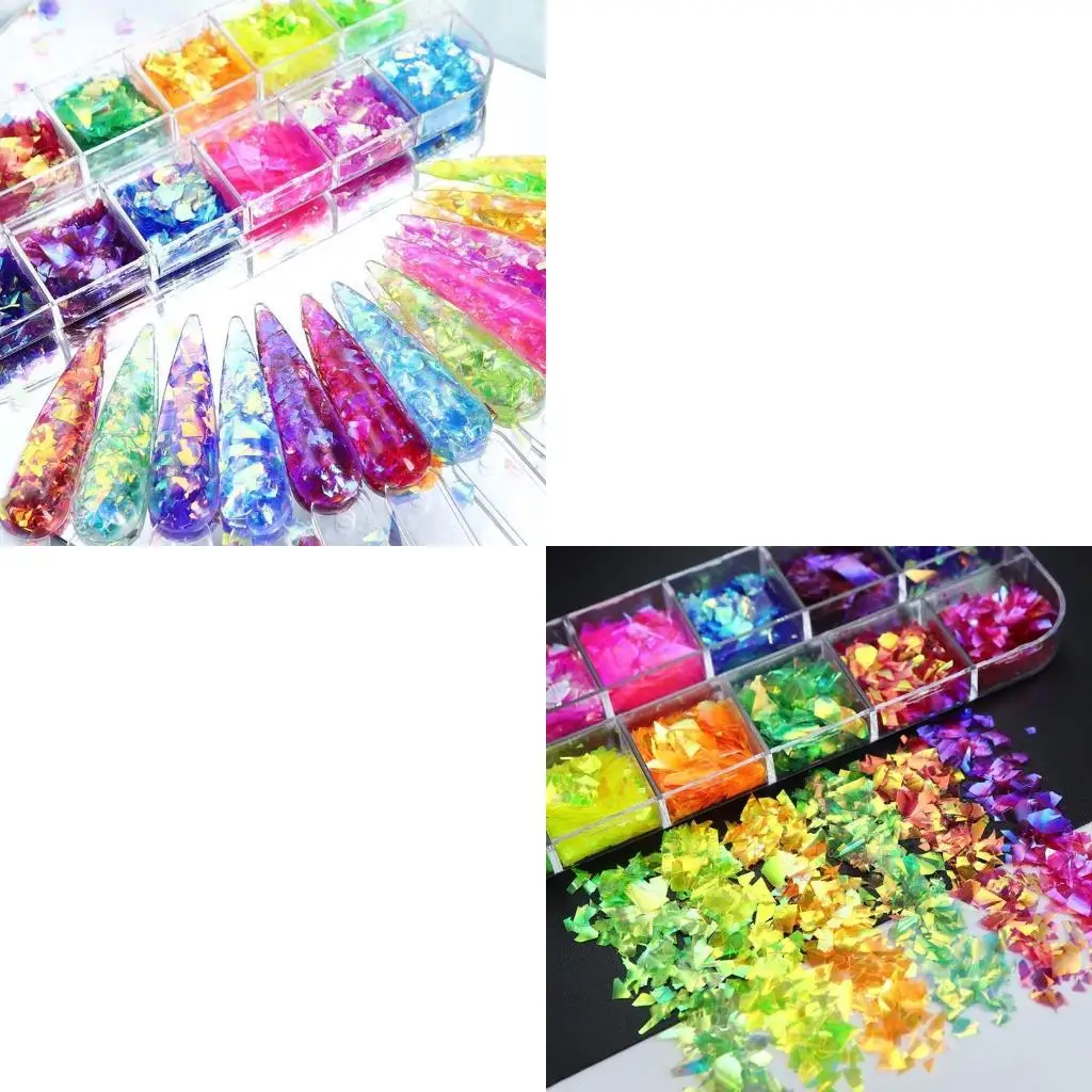 

9HJK Seneings блестящие большие фрагменты хлопья для ногтей.