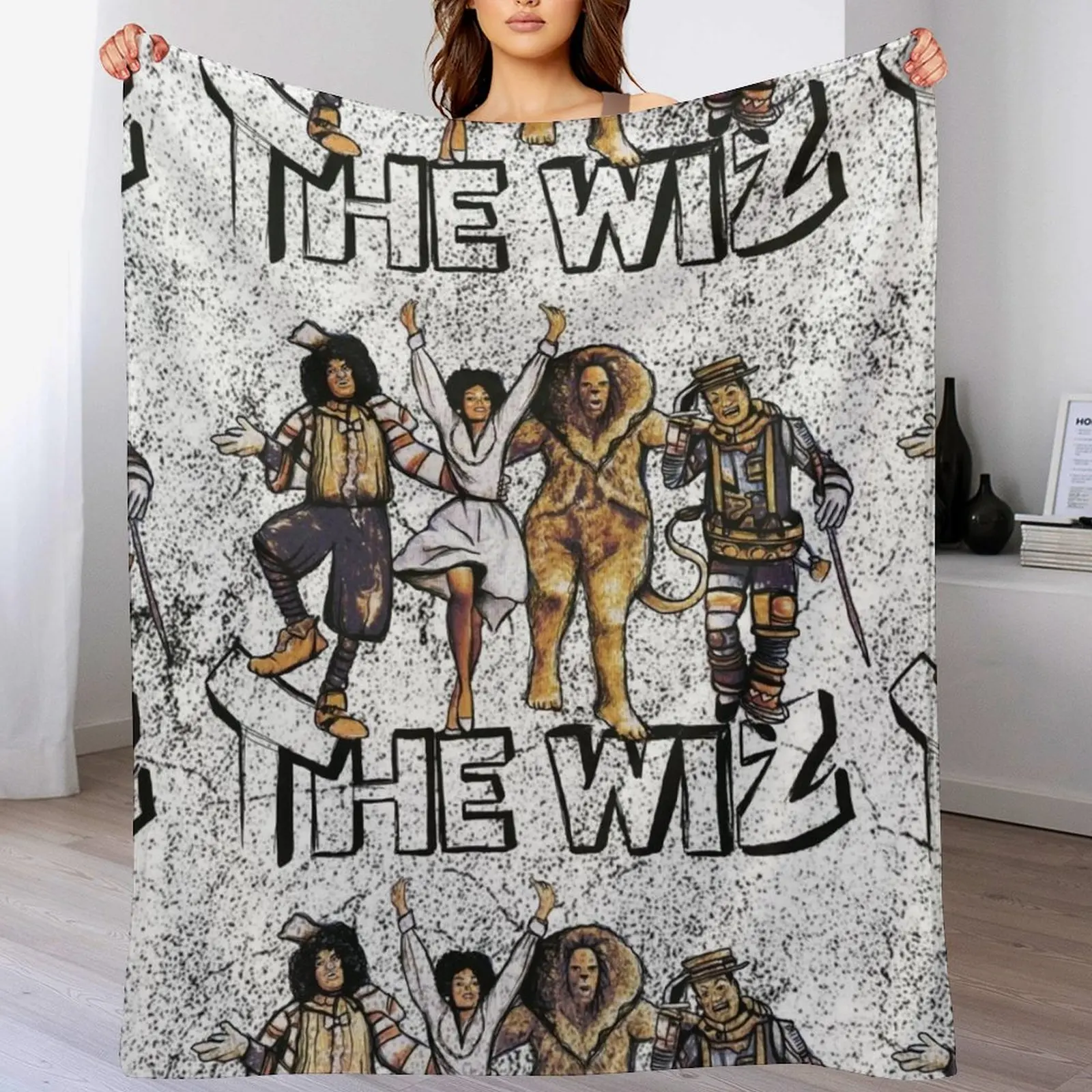 Grungy Wiz Throw Blanket Travel Fashion Sofas anime Kid'S Blankets