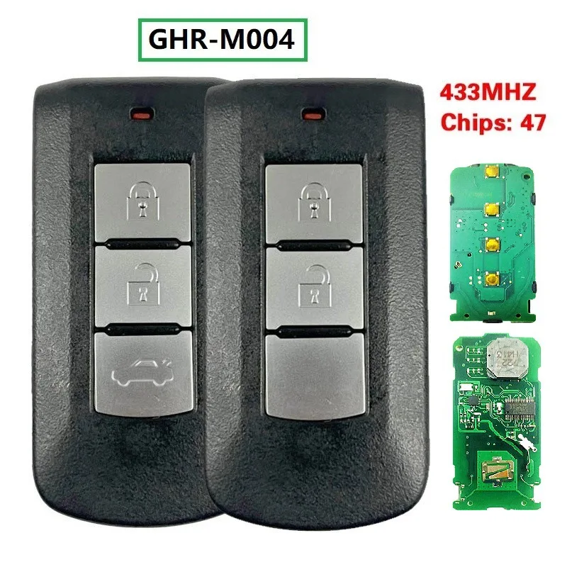 

DIYKEY 433MHz ID47 Chip Smart Remote Car Key GHR M003 M004 For Mitsubishi Pajero Sport L200 Montero 2015-2019 2/3Buttons