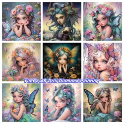 Butterfly Fairy Angel Girl 5D DIY AB Diamond Painting Mosaic Dark Elf Cross Stitch Kits Rhinestones HandCraft Home Decor Gifts