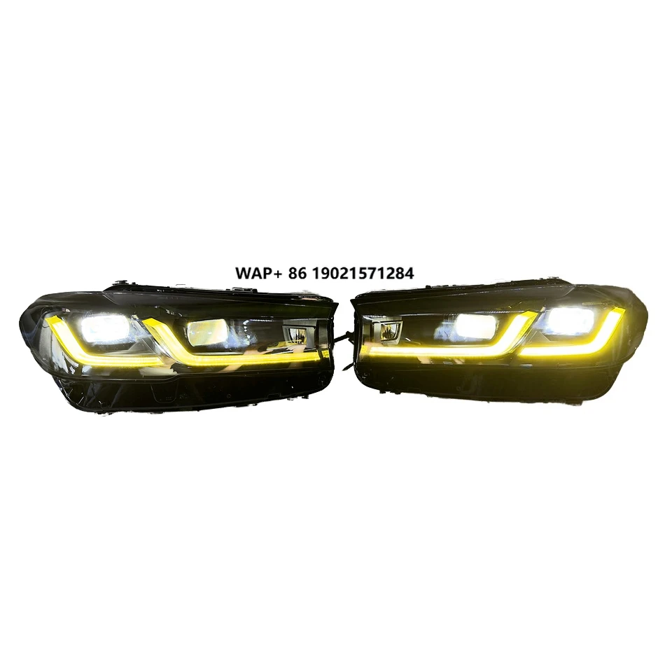 Suitable for 5 Series G30 LCI Black Shadow Color and Yellow White Switching DRL LED Headlights