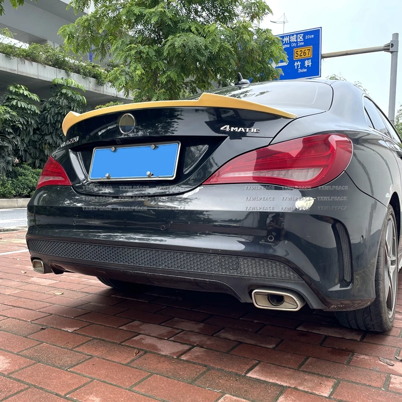 For Mercedes Benz CLA45 W117 C117 CLA 200 250 260 Sedan 2013-2018 CS Style ABS Plastic Rear Trunk Lip Wing Spoiler