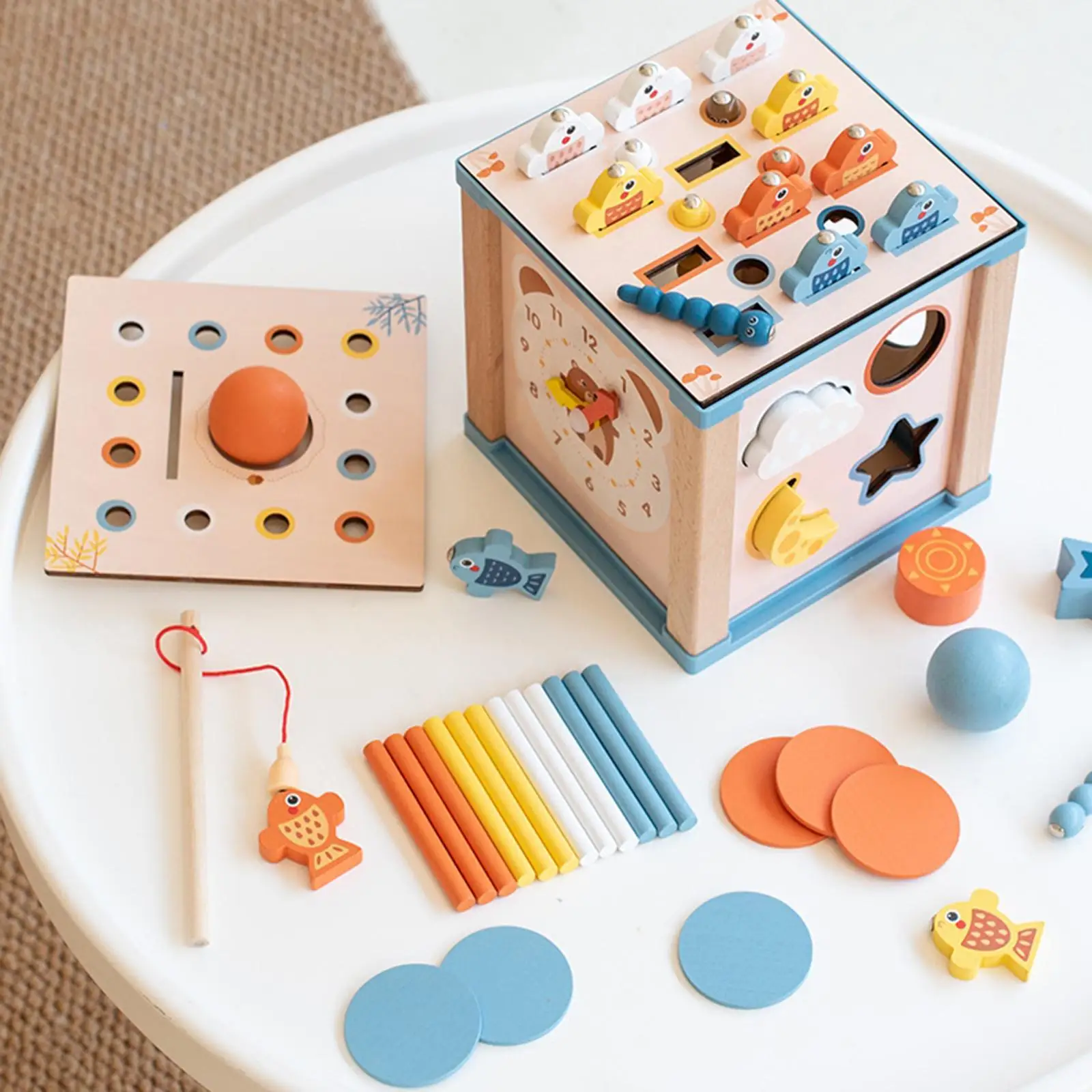 Juguete de desarrollo para niñas y niños, clasificación de formas de Color, juguetes Montessori a juego