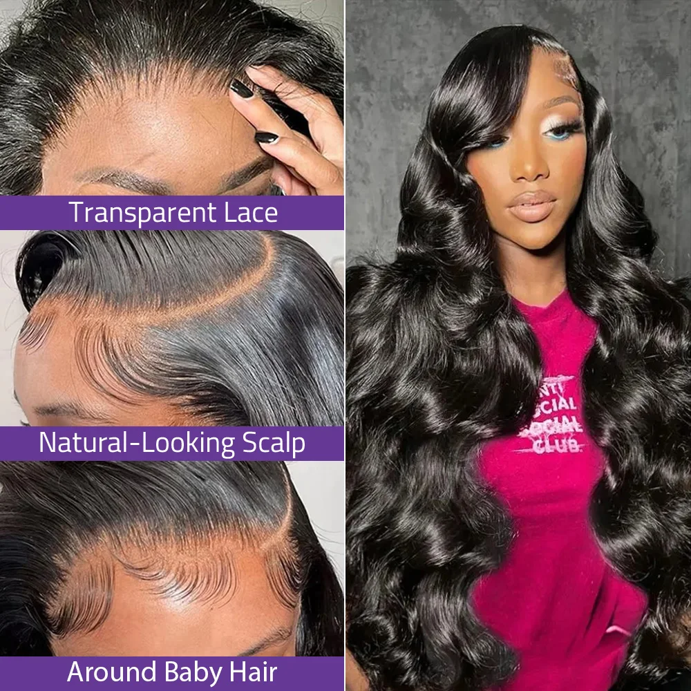 30 38 Zoll Körperwelle 13x6 HD Transparente Spitze Frontal Perücke Brasilianische 5x5 Verschluss Glueless Lace Front menschliches Haar Perücken Für Frauen