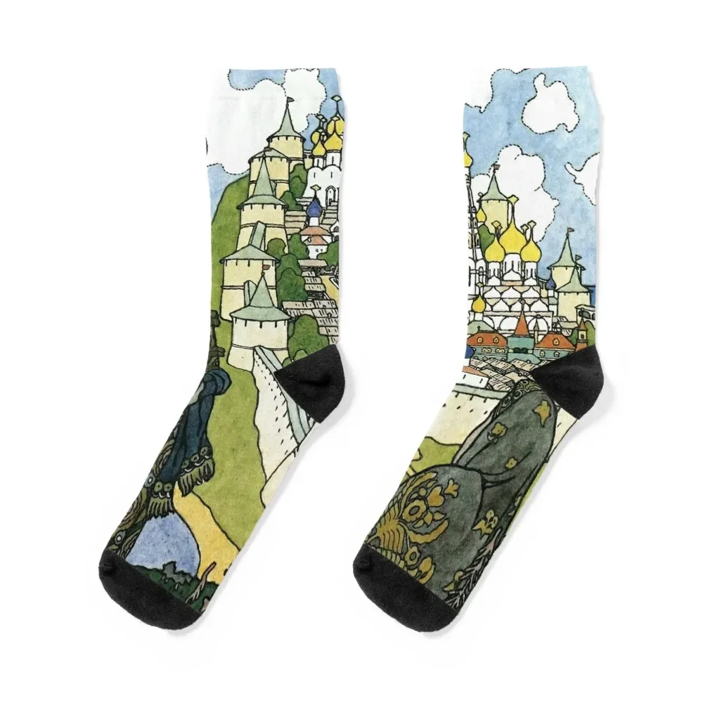 

Illustration for Alexander Pushkin's 'Fairytale of the Tsar Saltan'_Ivan Bilibin Illustrator (1876-1942) Socks