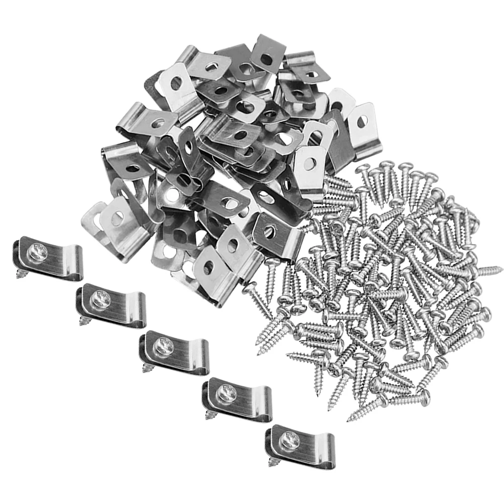 

200 set Stainless Steel Wire Fence Clips Durable Heavy Duty Metal Buckle Easy Installation Fastening for Livestock