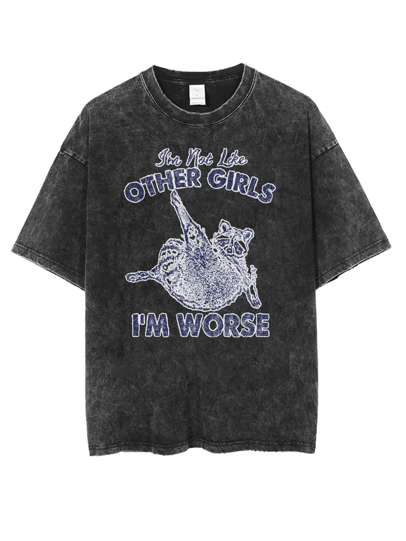 تي شيرت أسود مغسول برقبة دائرية مريح وفضفاض مناسب بطباعة الهالوين الأكثر مبيعًا ملابس شتوية غير رسمية للنساء والرجال