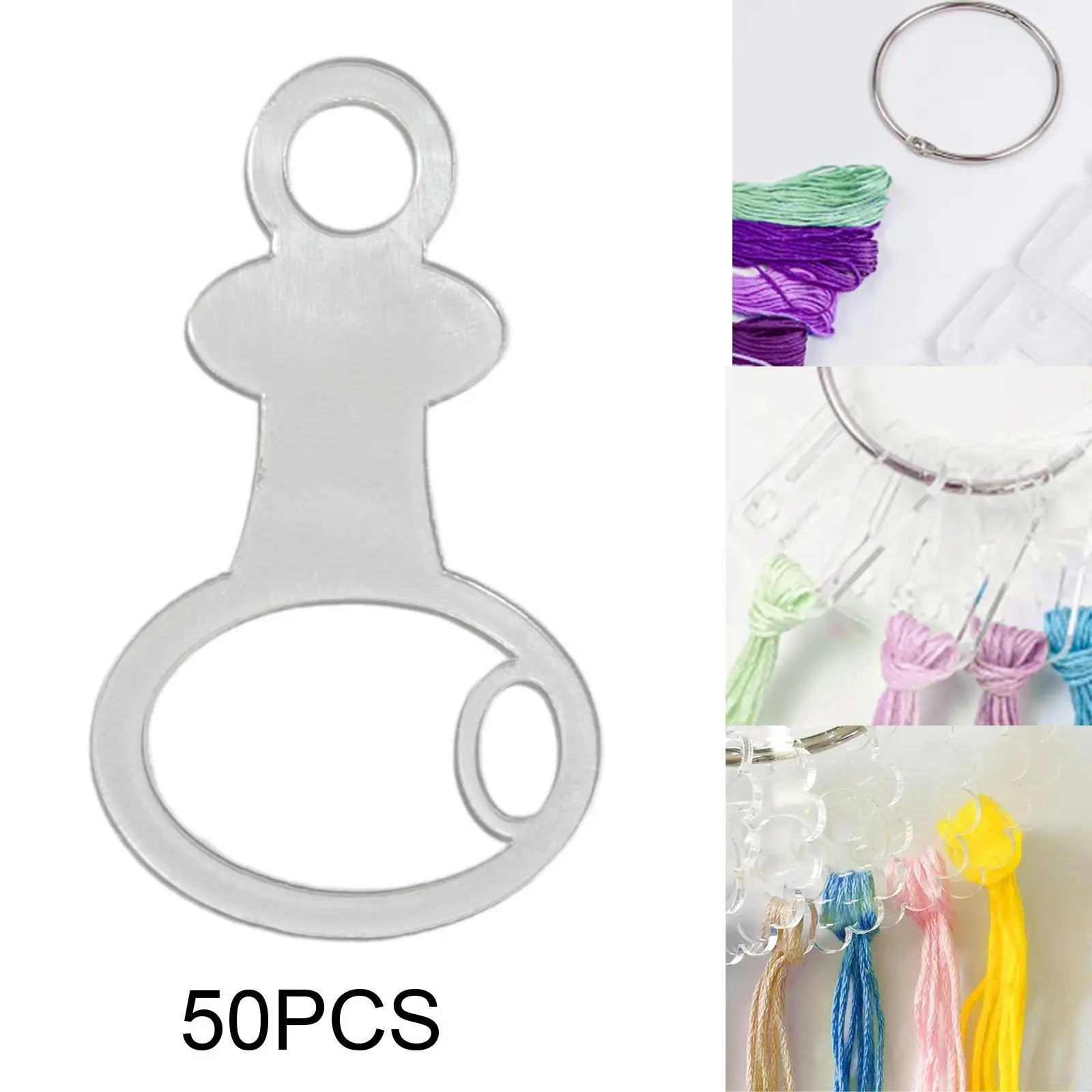 50 Pieces Floss Thread Drops Transparent Floss Bobbins Practical Embroidery Floss Organizer Sewing Thread Storage for Home