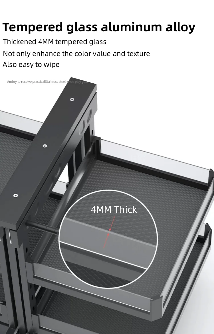 خزانة مطبخ بتصميم حديث، سلة قابلة للسحب، زاوية سحرية عالمية لتخزين فعال