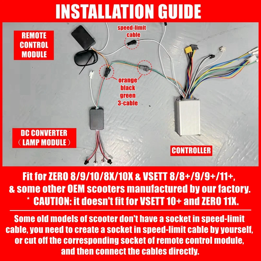Moduł zdalnego sterowania do skutera elektrycznego VSETT 8 8 + 9 9 + 11 + ZERO 9 10 8x10 ogranicznik do przełączania maksymalna prędkość z 25 km/h