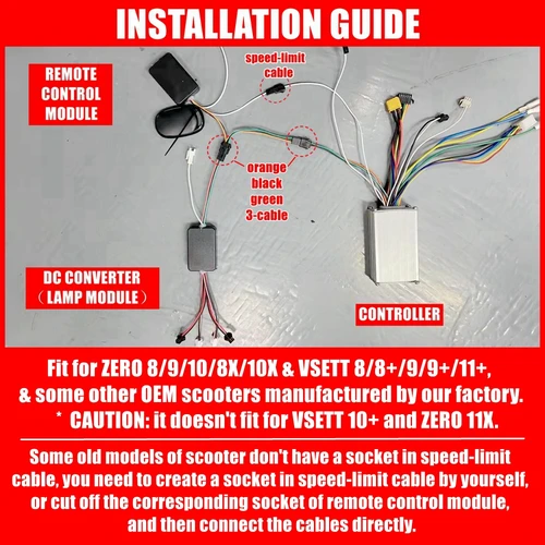 Imagen 2 del producto Módulo de control remoto para scooter eléctrico VSETT 8 8+ 9 9+ 11+ ZERO 9 10 8X 10X Limitador para cambiar velocidad máxima de 25 km/h a Real