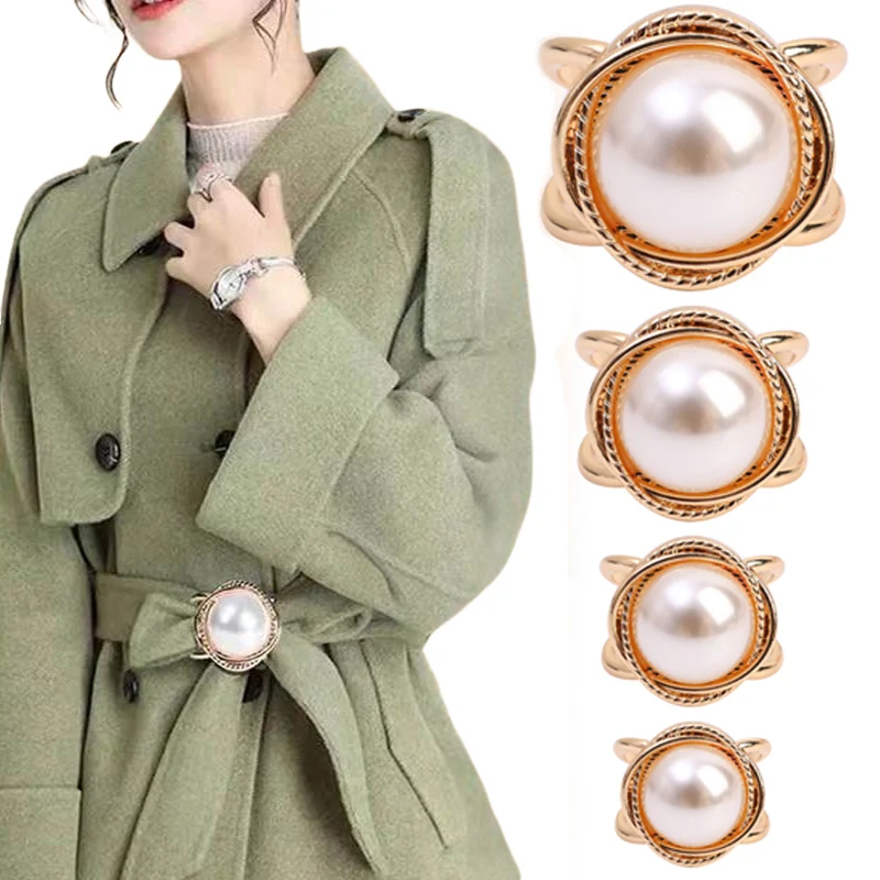 3 Style Women New Shawl Ring Clip Scarves Fastener Camellia Pearl Silk Scarf Buckle Brooch Wedding Fashion Jewelry Classic Gift