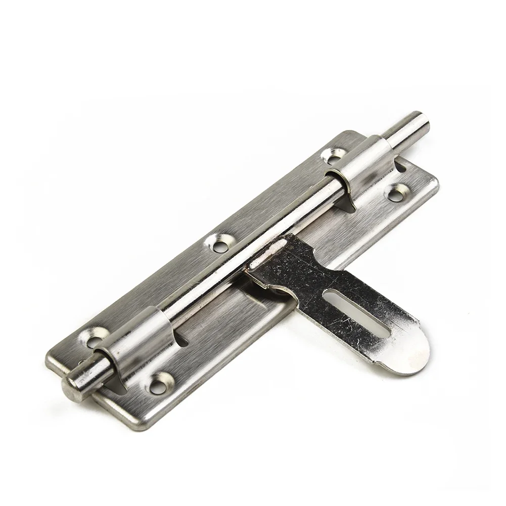 Hot Sale Slide Bolt Gate Latch Reliable Useful 1* 1pcs Doors Silver Slide Bolt Lock Gate Latch Stainless Steel