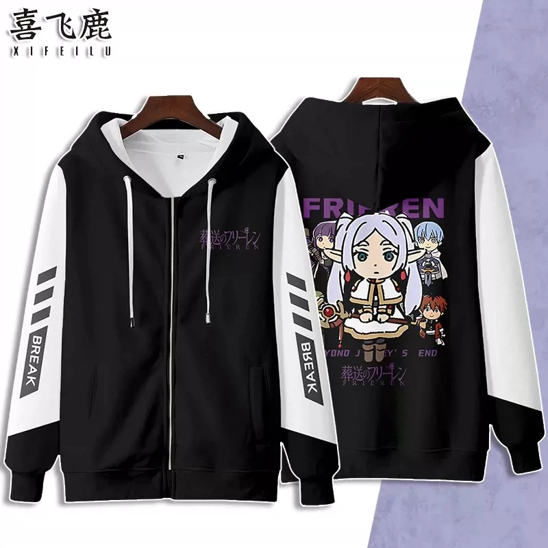 

Anime Frieren at the Funeral Frieren Hooded Hoodie Autumn Winter Cosplay Costume Student Fashion Casual Coat Tops