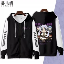 Anime Frieren at the Funeral Frieren Hooded Hoodie Autumn Winter Cosplay Costume Student Fashion Casual Coat Tops