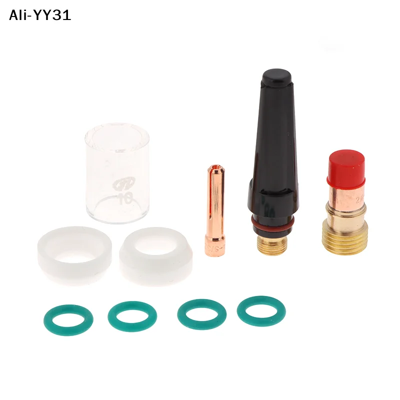 【Y3】10Pcs/set WP-17/18/26 welding nozzles kit  Pyrex Glass Cup Kit Welding Nozzles Kit For Torch Accessories Soldering Supplies