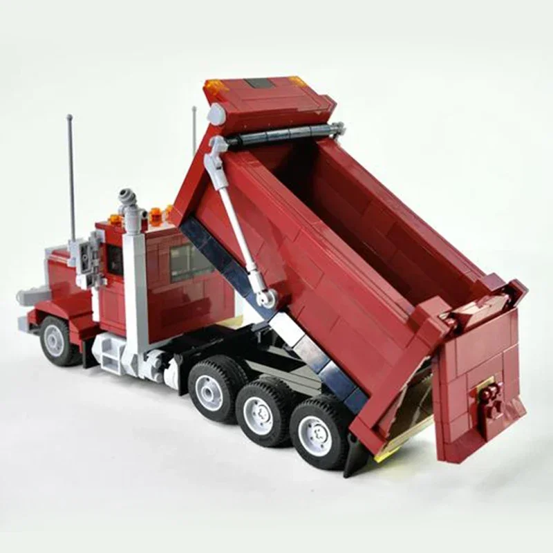 City Vehicle Model Moc Building Bricks 1776 389 Tri-axle Dump Truck Technology Blocks Gifts Christmas Toys DIY Sets Assembly