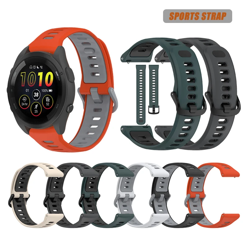 Двухцветный водонепроницаемый силиконовый ремешок 22 мм для Garmin 265 255 / 970 / 570 47 мм / Venu3 Venu4 45 мм