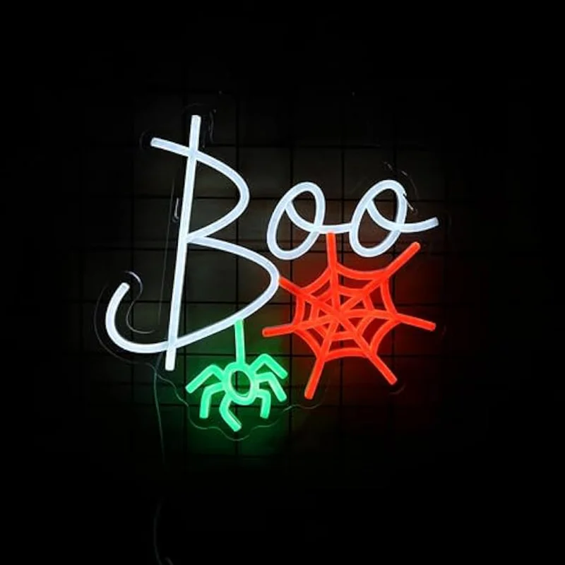 

Halloween Spider Web Neon Signs Wall Decor for Halloween Party Festival Bar Bedroom Living Room Coffee Store
