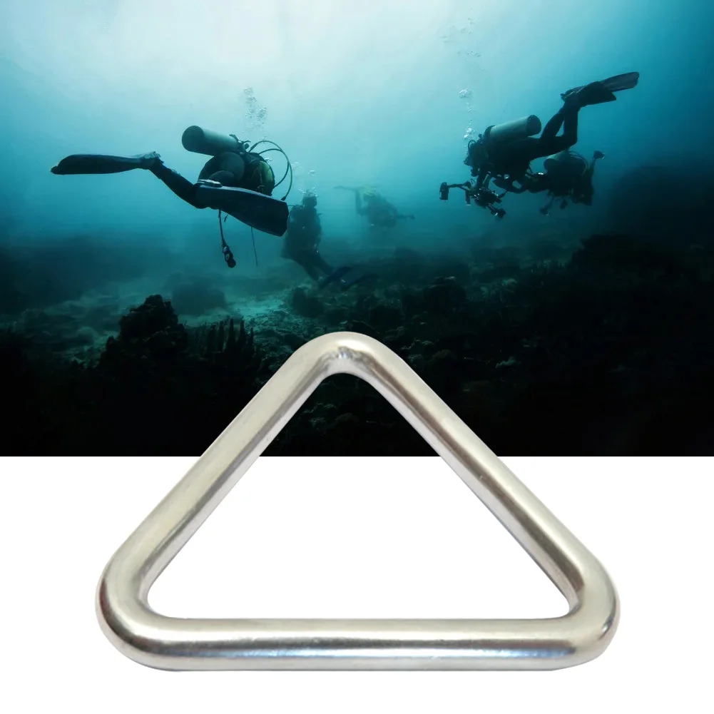 Steel Triangle Hook 1pc 316 Stainless Steel 6*50mm 316 Stainless Steel Triangle Hook Carabiner BCDAccessories Diving Equipment