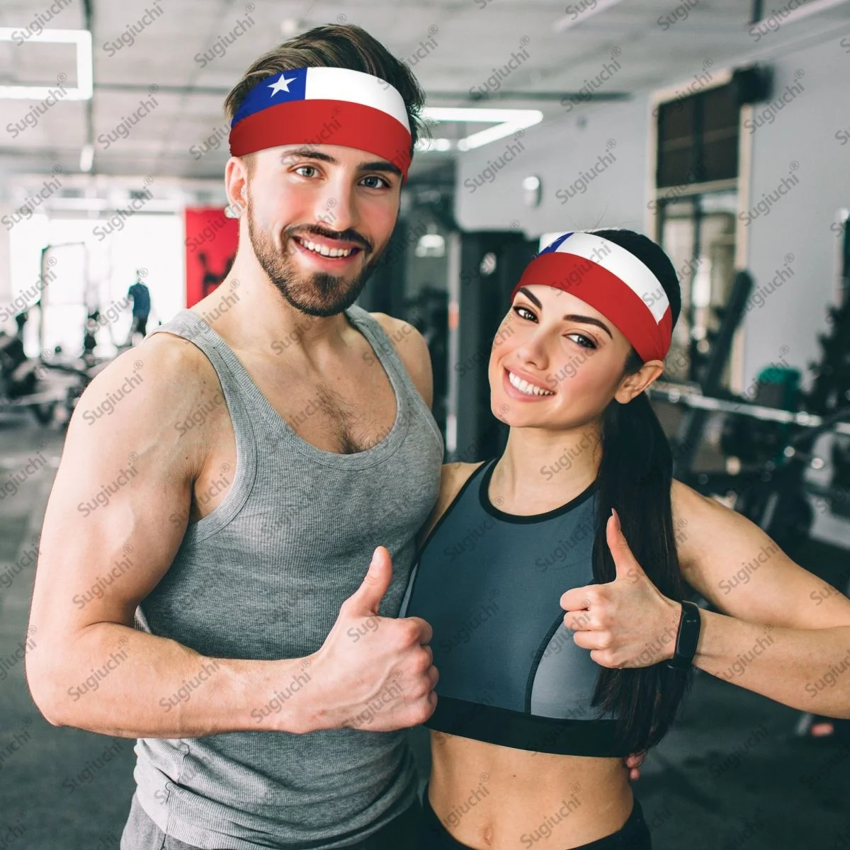 

2025 Chile Flag Sweatband Women Men Moisture Wicking Syriac Aram Gym Headband for Cycling Yoga