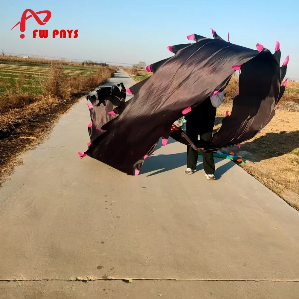 

8m Colorful Chinese Dragon Ribbon Accessories Fitness Silk Ribbon Festival Prop Widen 80cm (Only Tail,Not Include Head)