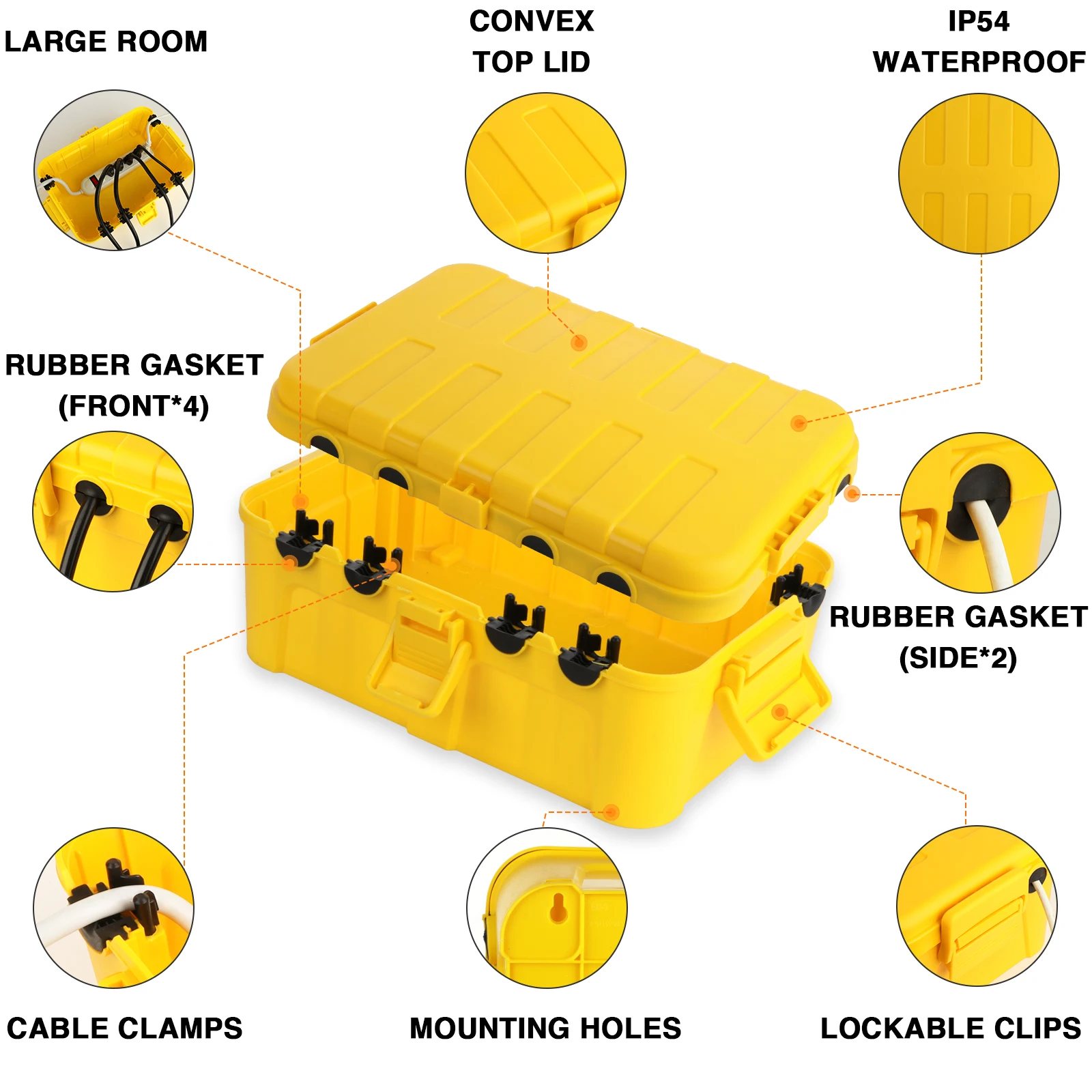 Weatherproof Outdoor Electrical Box, Waterproof Extension Plug Cover for Outlet, Holiday String Lights, Dust & Snow Resistant