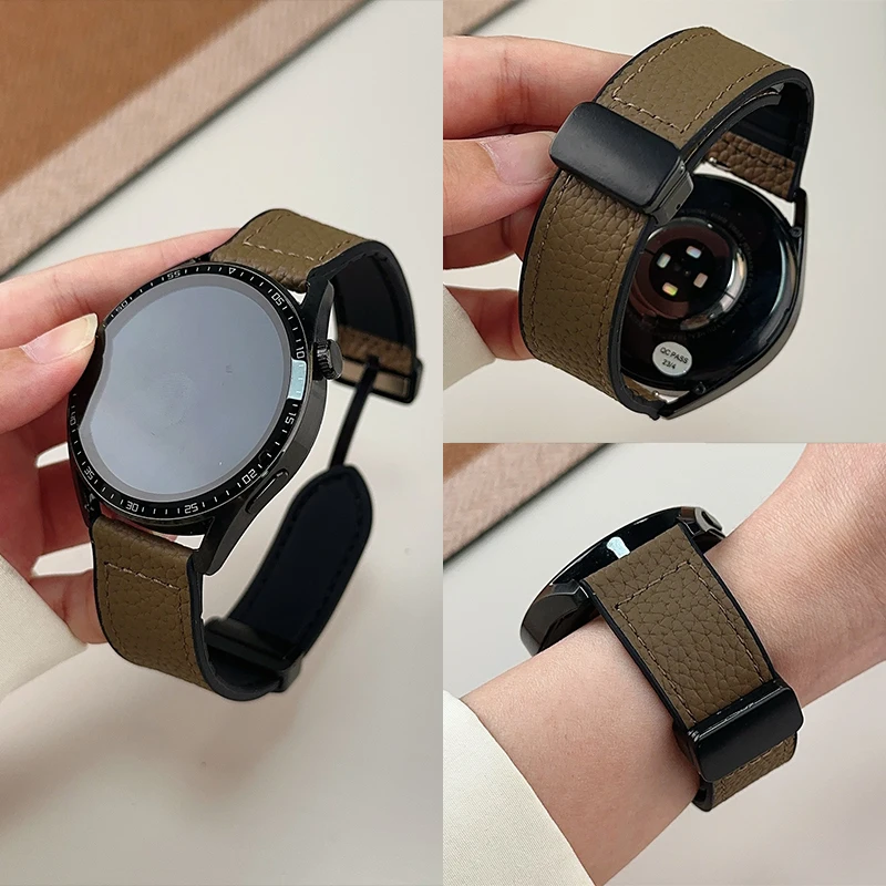 22mm 20mm Leather Strap for Huawei Watch GT6/5/4 3 46mm Sport Silicone Watchband for Huawei Watch GT6 Pro 46mm/GT3 Pro GT2 Belt